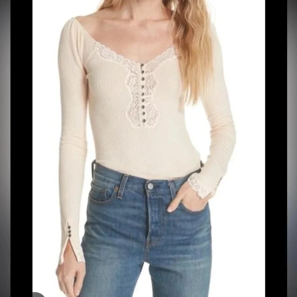 Free People To The West Fitted Lace Top